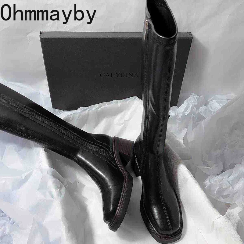 Vintage Thick Heel Women Knee  - Women'S Fashion Korea recension och pris
