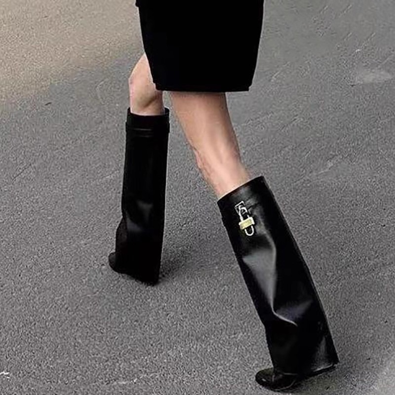 New Wedge-Heel Women's Knee Bo - Women'S Fashion Knee High Boots recension och pris