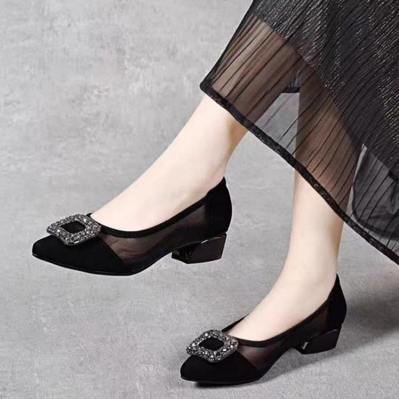 Elegant Pointed Toe Mesh Block - Women'S Fashion Shoes recension och pris